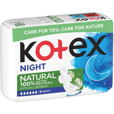 Kotex Natural Nacht 6 stuks