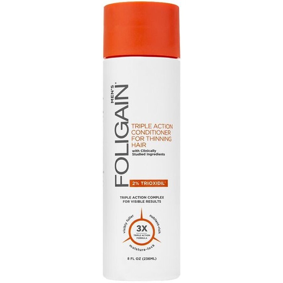 Foligain Acondicionador Triple Acción contra la caída del cabello con 2% Trioxidil para hombres 236 ml