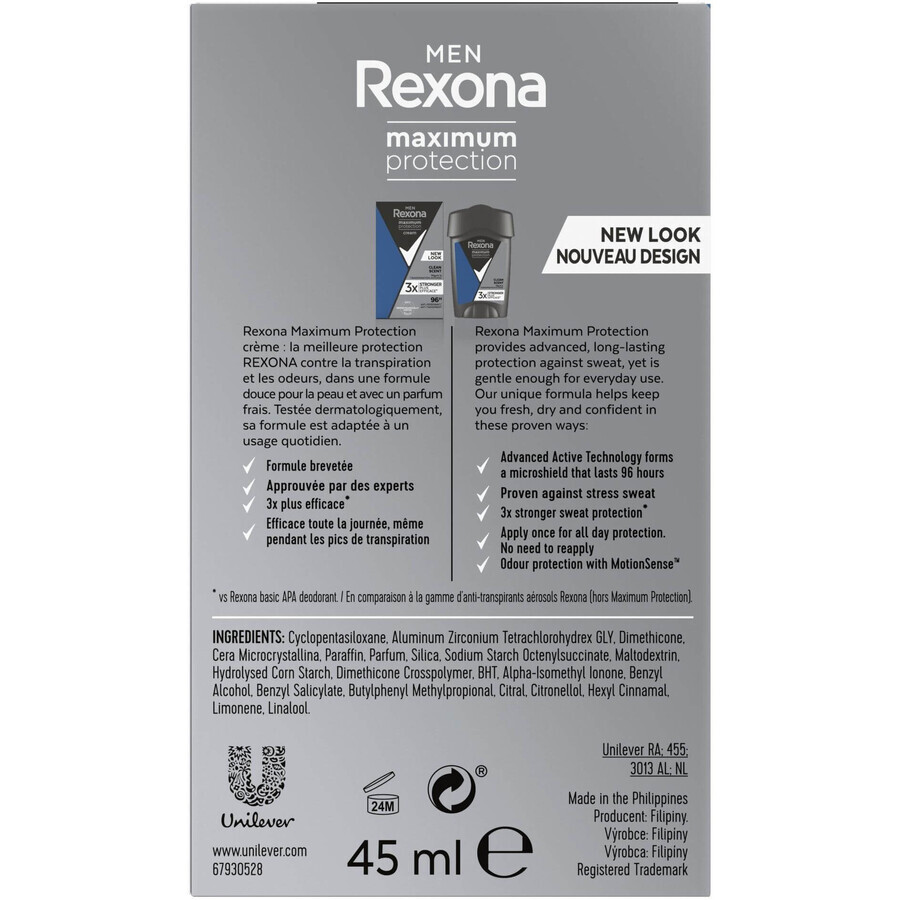 Rexona Men Protecție maximă parfum curat 45 ml