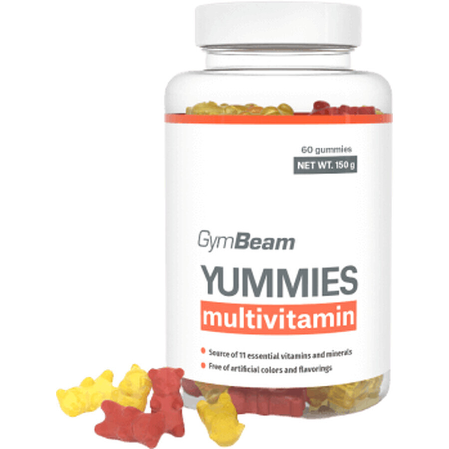 GymBeam Yummies Multivitaminen 150 g, gummibeertjes 60 stuks