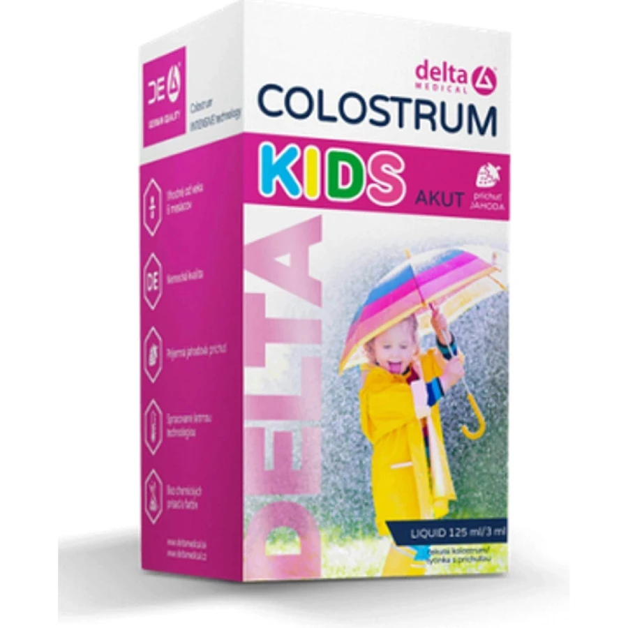 Kolostrum-Sirup Delta JAHODA KIDS 125 ml