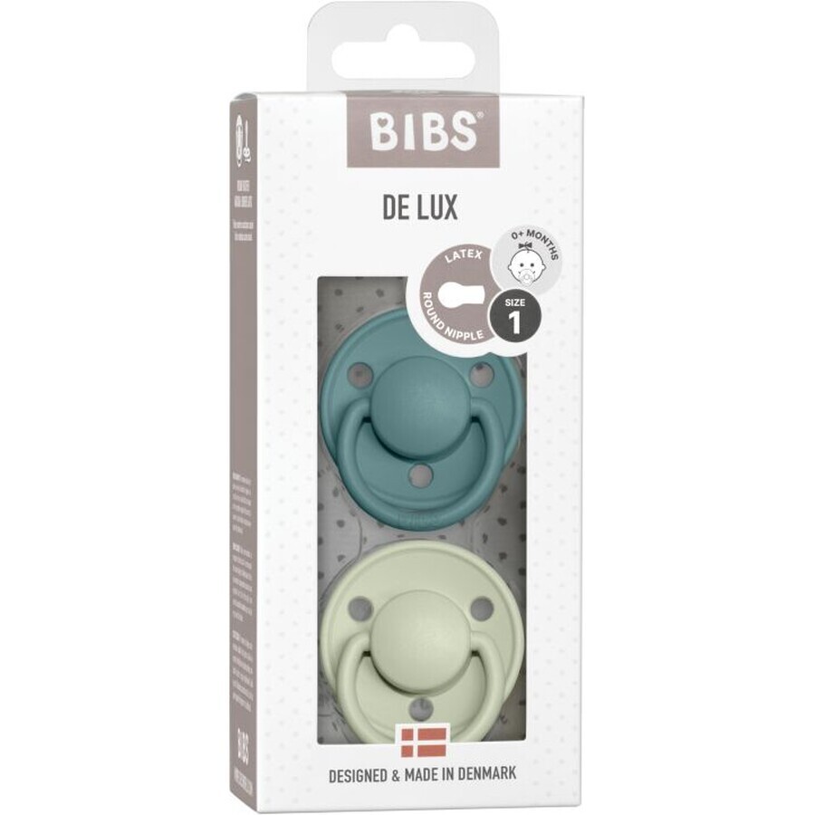 BIBS De Lux Tetinas de caucho natural - , talla 2, Nube/Negro 2 unid.