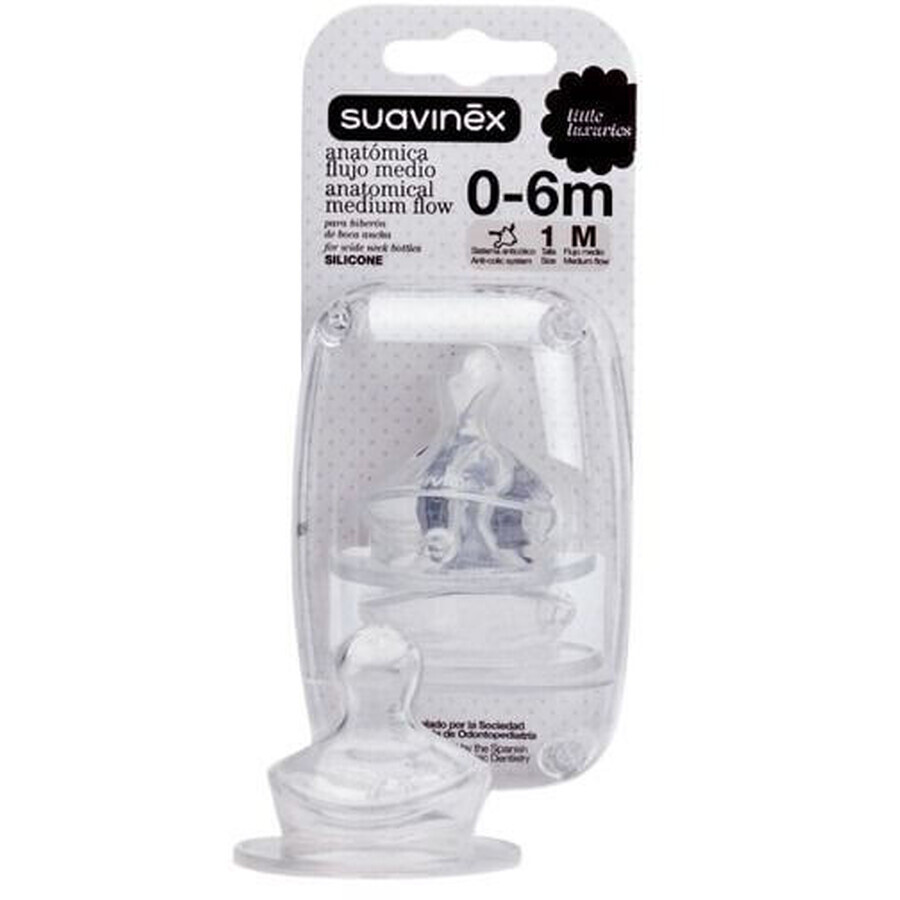 Suavinex Înlocuire suzetă anatomică silicon S1/M 2 buc