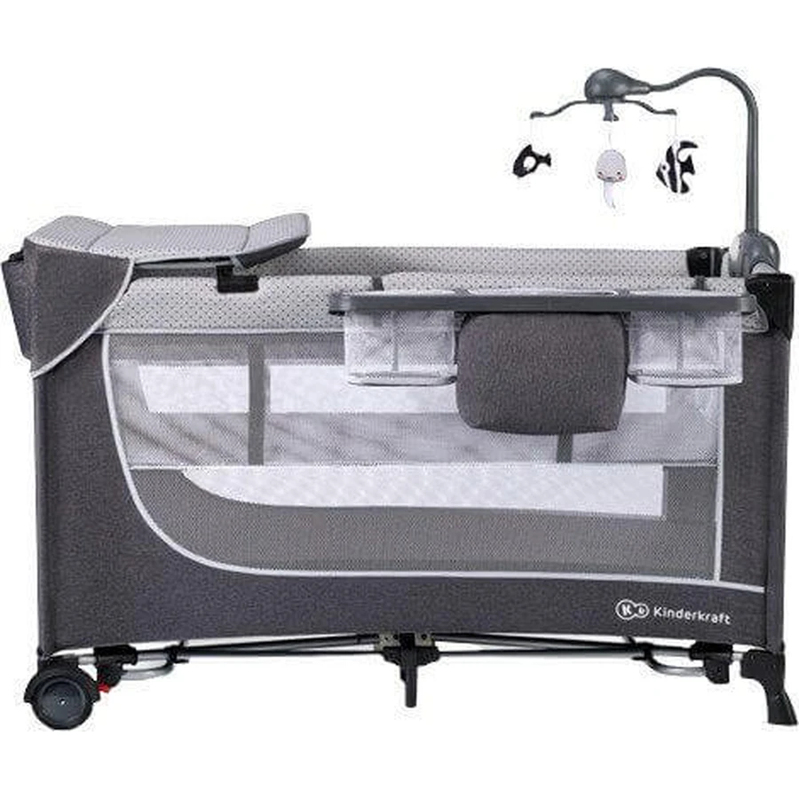 Kinderkraft Leody cuna de viaje con accesorios Leody Gris