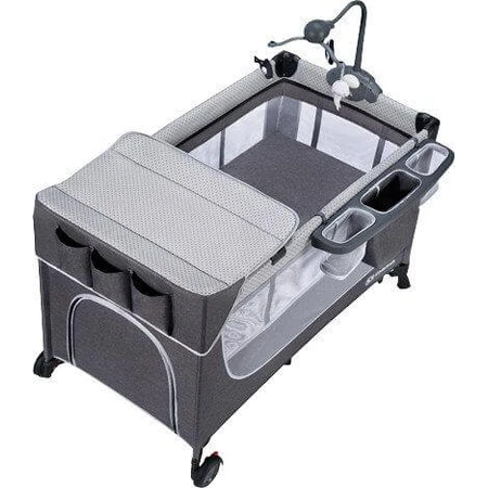 Kinderkraft Leody cuna de viaje con accesorios Leody Gris