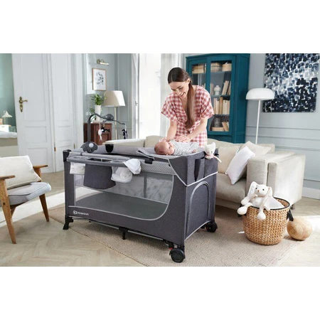 Kinderkraft Leody cuna de viaje con accesorios Leody Gris