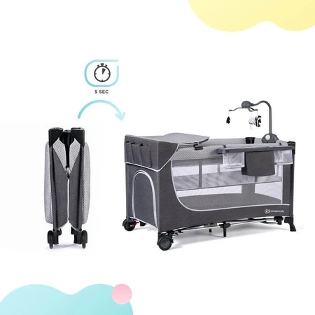 Kinderkraft Leody cuna de viaje con accesorios Leody Gris