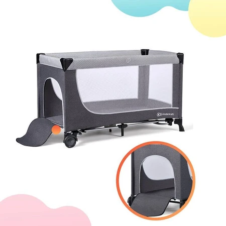 Kinderkraft Leody cuna de viaje con accesorios Leody Gris
