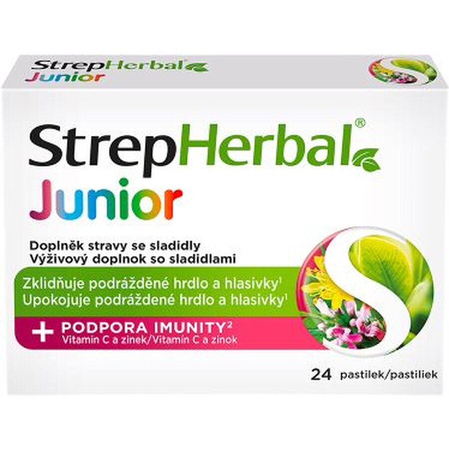 Strepherbal Junior avec Vit.C et Zinc 24 comprimés