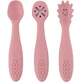 Petite&Mars Set siliconen oefenlepels Take&Match Dusty Rose 6m+ 3 stuks