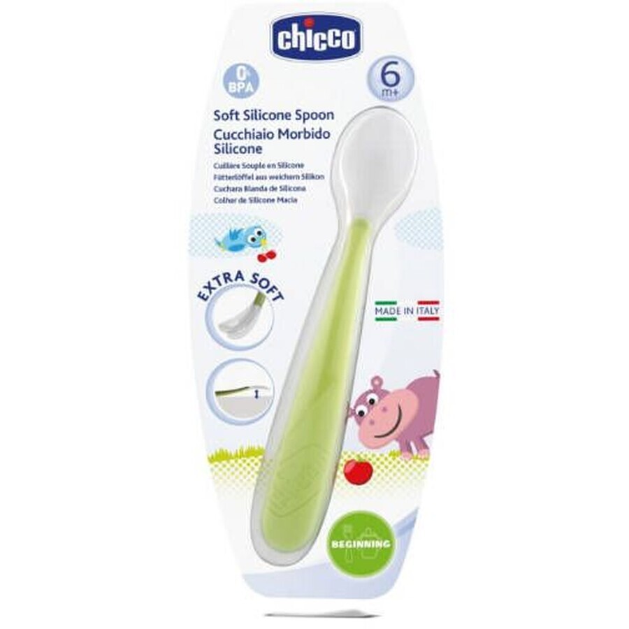Acquista Cucchiaio morbido in silicone Chicco 6m+ verde Cucchiaio morbido in silicone Chicco 6m+ verde