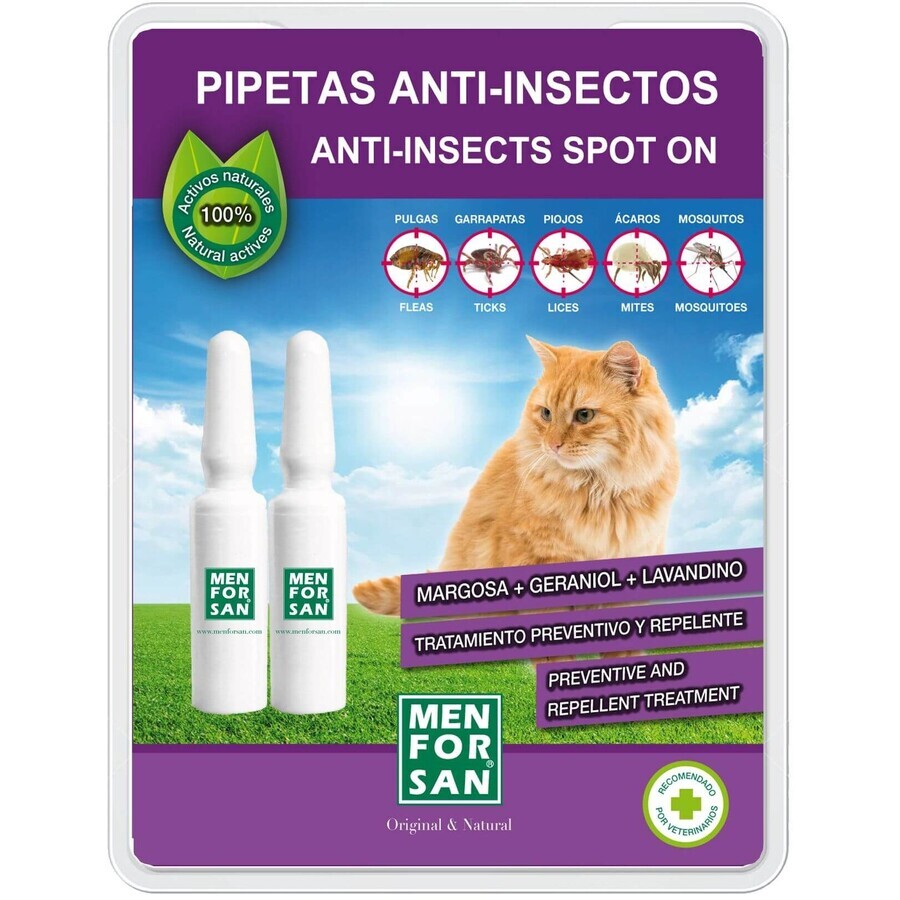 Menforsan Pipette antiparassitarie per gatti 2 pezzi 2 x 1,5 ml