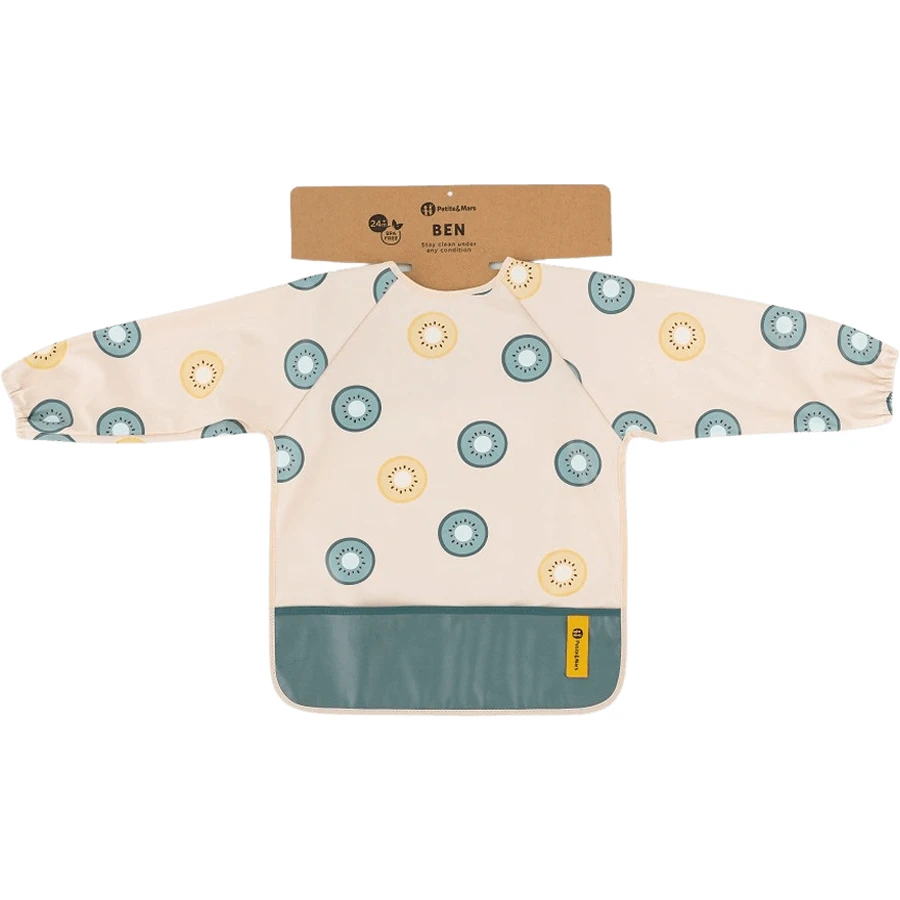 Babero Petite&Mars de manga larga - Ben Beige Citrus