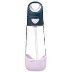 B. blikje Indigo/roze drinkfles met rietje 600 ml