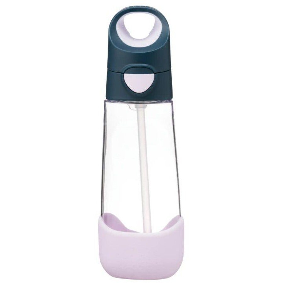 B. blikje Indigo/roze drinkfles met rietje 600 ml
