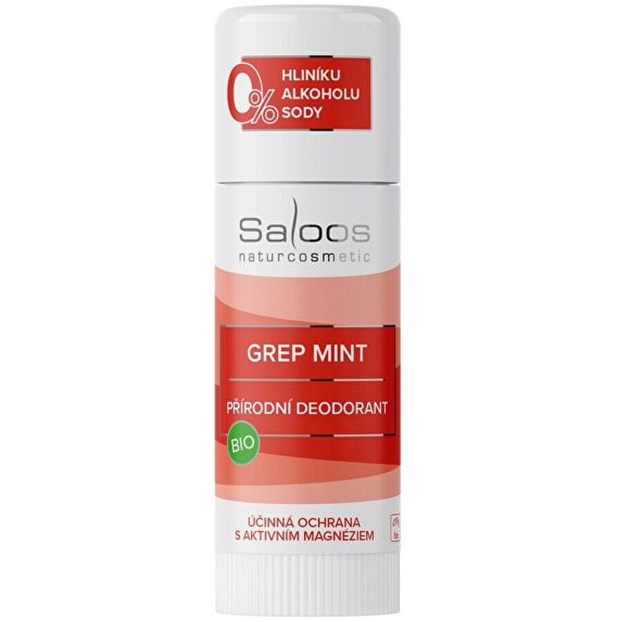 Saloos Déodorant naturel bio Grep menthe poivrée 50 ml
