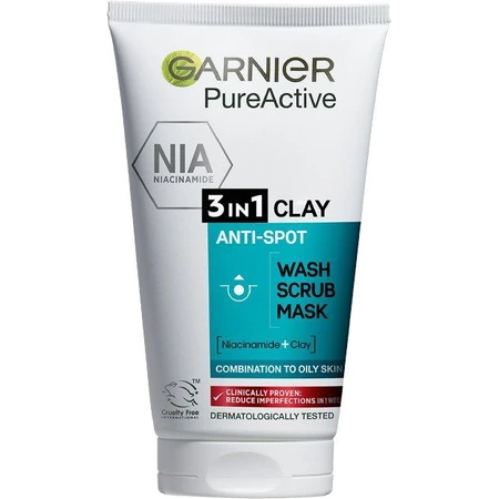 Garnier Skin Naturals Exfoliante Limpiador Puro 3 en 1, 150 ml