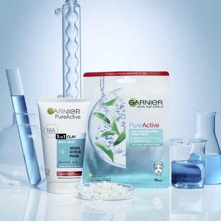 Garnier Skin Naturals Exfoliante Limpiador Puro 3 en 1, 150 ml