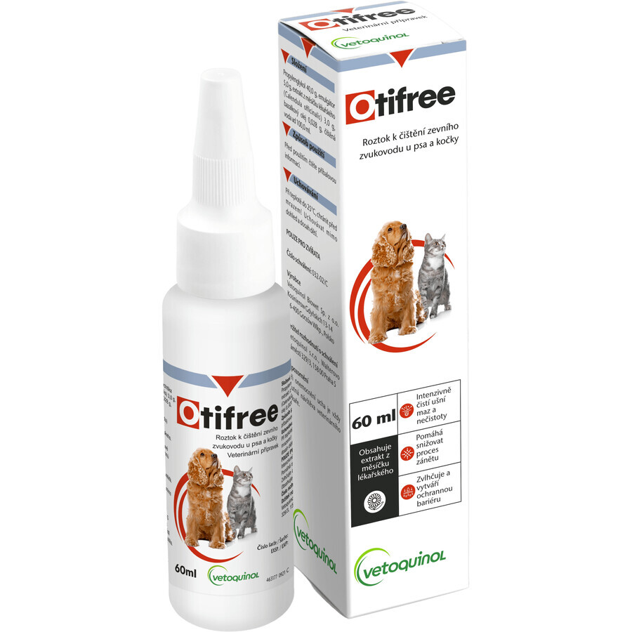 Otifree Uitwendige gehoorgang reiniging hond/kat 60 ml