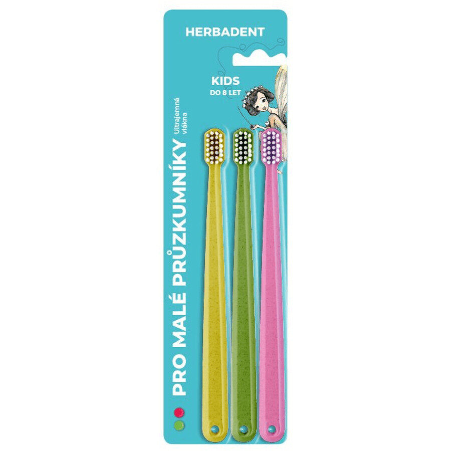 Buy Toothbrushes Herbadent KIDS ultrafine filaments ***** -mix of colors 3 pcs Toothbrushes Herbadent KIDS ultrafine filaments ***** -mix of colors 3 pcs