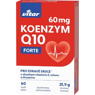 Vitar Coenzyme Q10 60 mg + E + Se + Thiamine 60 gélules
