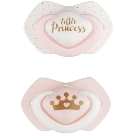 Canpol bebés Set de chupetes simétricos de silicona ROYAL BABY rosa 6-18m 2 piezas