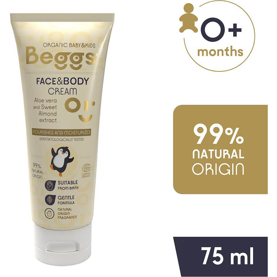 Beggs Baby crème hydratante pour la peau et le corps 75 ml