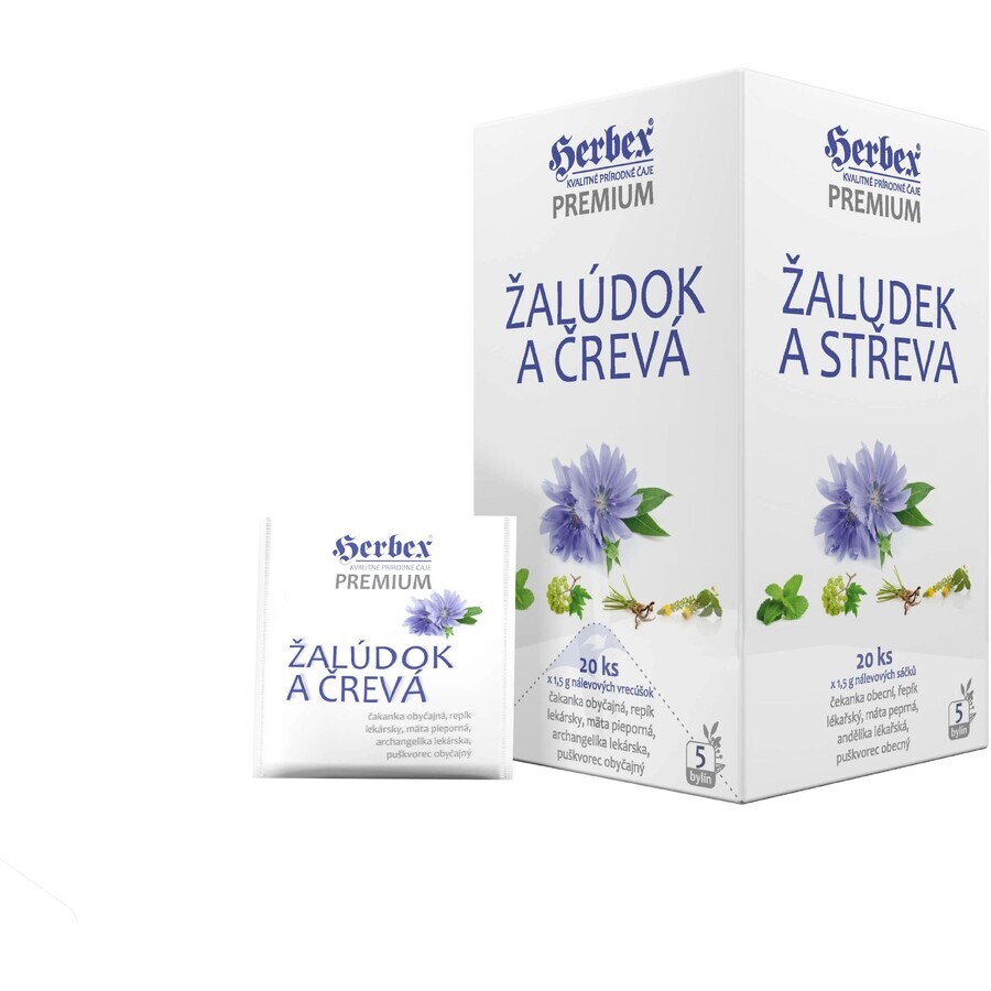 Herbex Premium Tè per stomaco e intestino 20 x 1,5 g