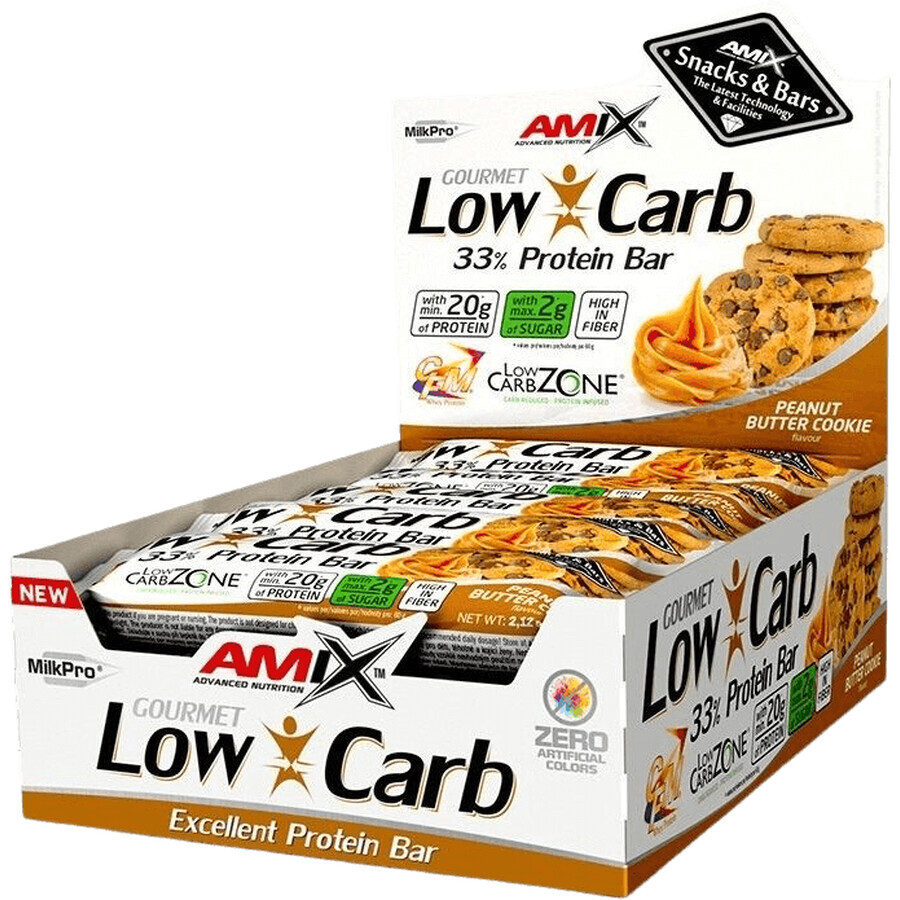 Amix Low-Carb 33% Protein bar, peanut butter crackers 60 g