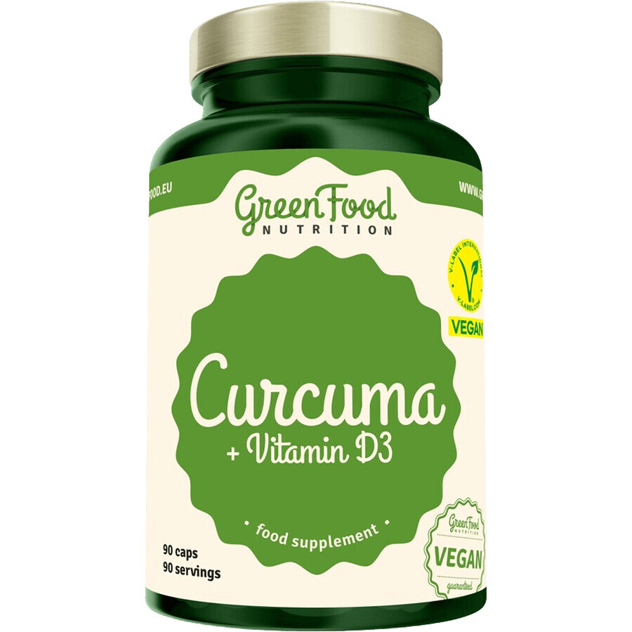 GreenFood Nutrition Cúrcuma + Vitamina D3 90 cápsulas