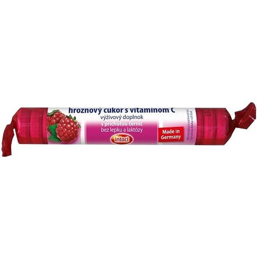 Intact Grape sugar with vitamin C and raspberry flavor, 1 x 40 g