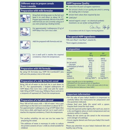 HiPP ORGANIC Haferbrei 100% Mais 100% milchfrei, 200 g