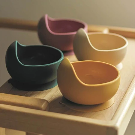 Petite&Mars Bol en silicone avec ventouse TAKE&MATCH 6m+, Desert Sand 350 ml