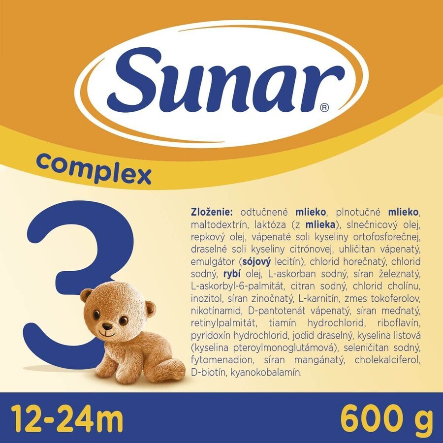 Préparation lactée Sunar Complex 3 pour les tout-petits 600 g