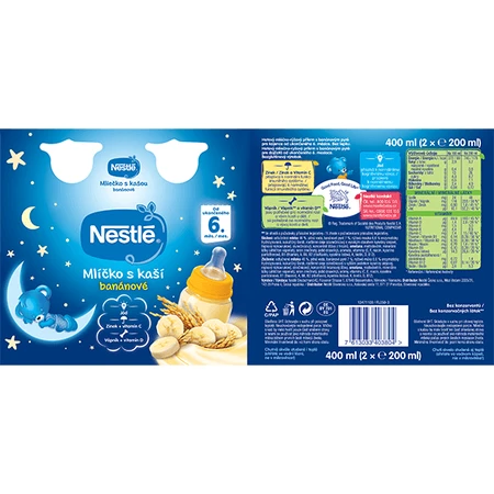 Nestlé Milk with mashed banana 6 months 2 x 200 ml