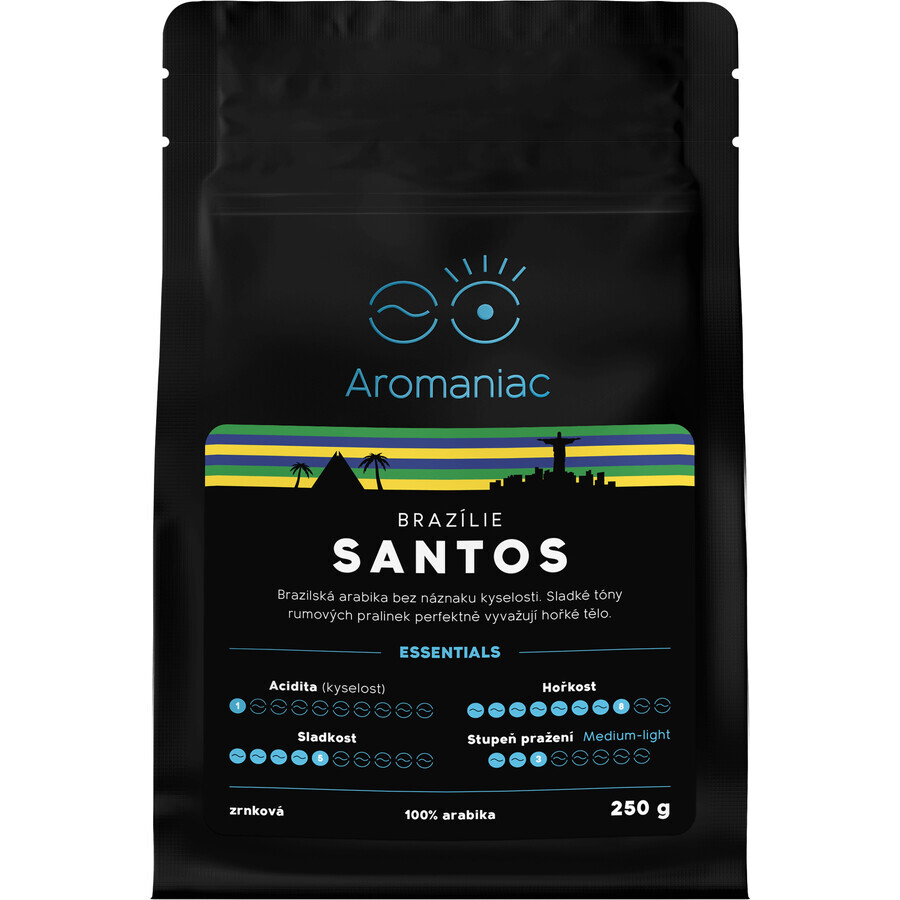 Aromaniac Brasile Santos, caffè in grani 250 g