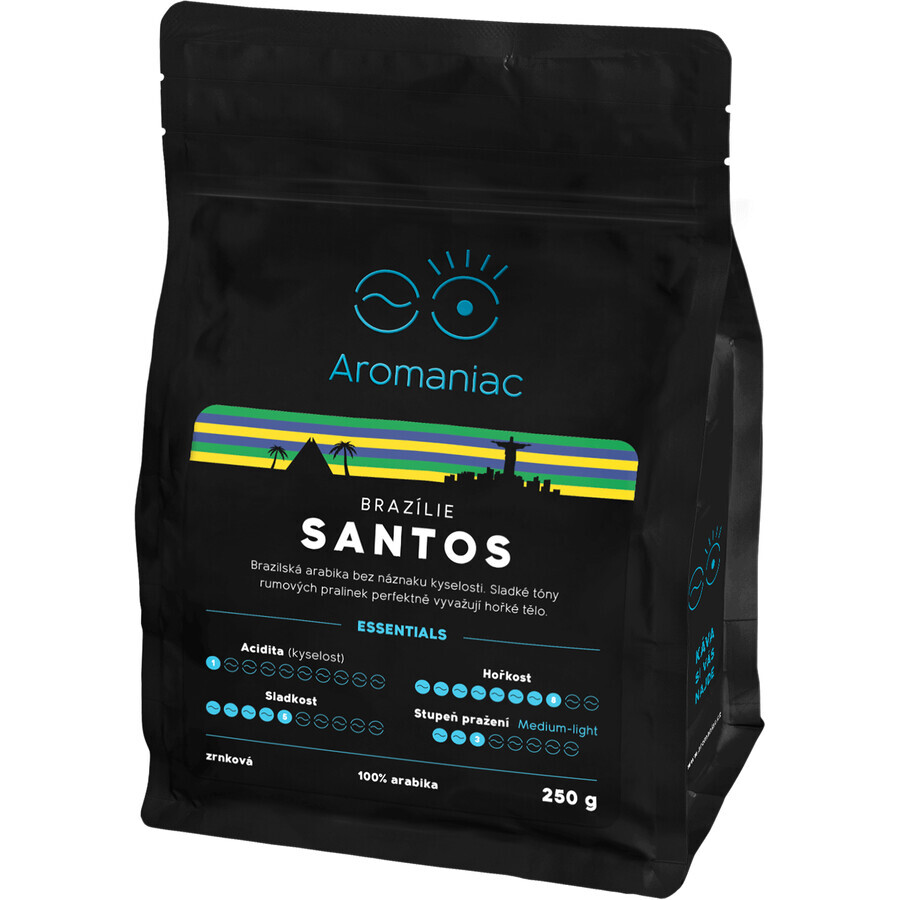 Aromaniac Brasile Santos, caffè in grani 250 g