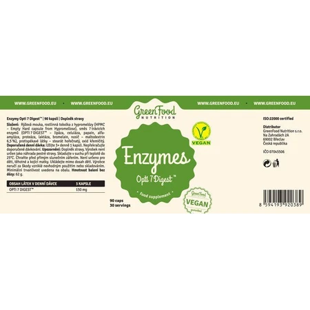 GreenFood Nutrition GreenFood Enzymen Opti7 Digest 90 capsules