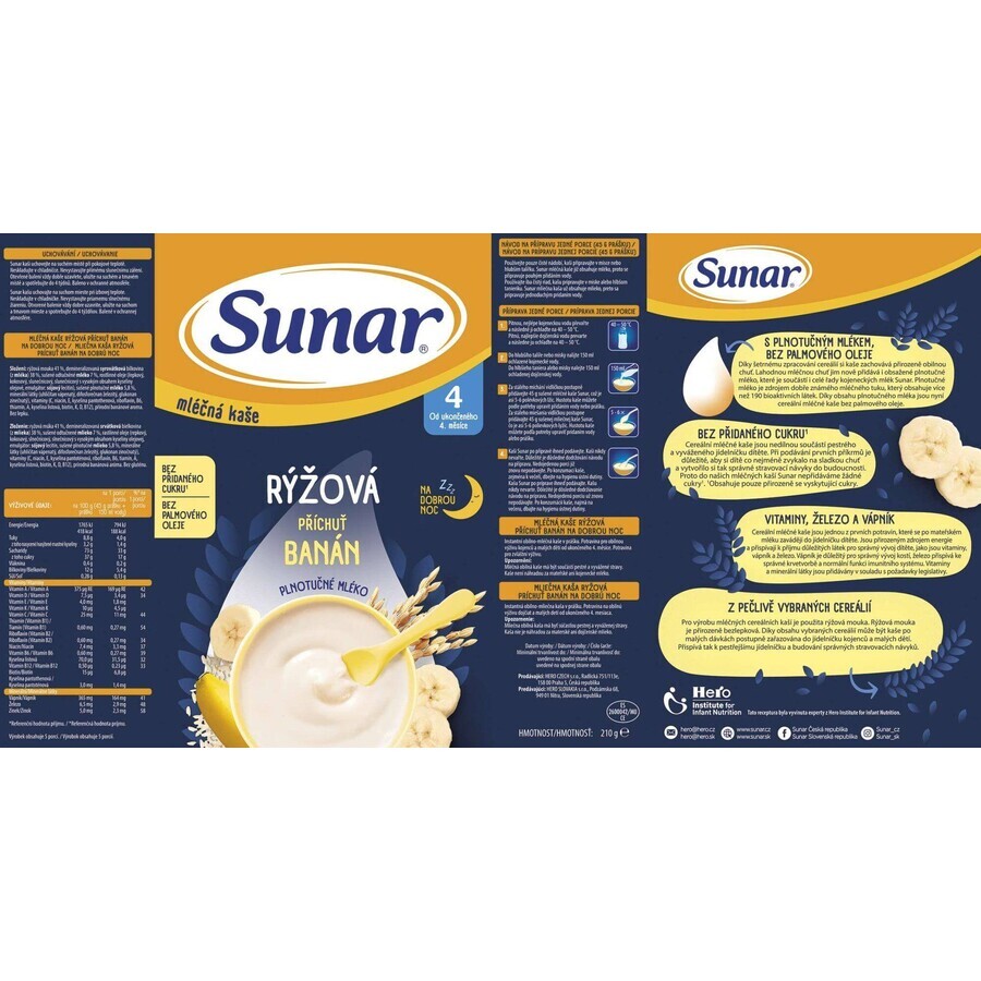 Sunar Gute-Nacht-Reisbrei mit Milch und Banane 210 g