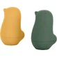 Petite&Mars Silicone bath toys - Love birds Ochre Green 6m+