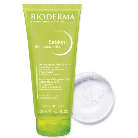 Bioderma Sébium Gel moussant actif gel limpiador para pieles grasas y acné 200 ml