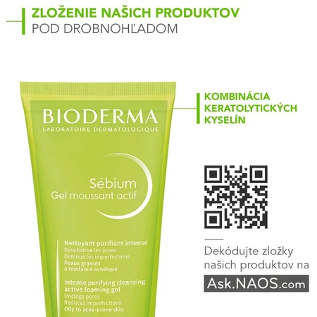 Bioderma Sébium Gel moussant actif gel limpiador para pieles grasas y acné 200 ml
