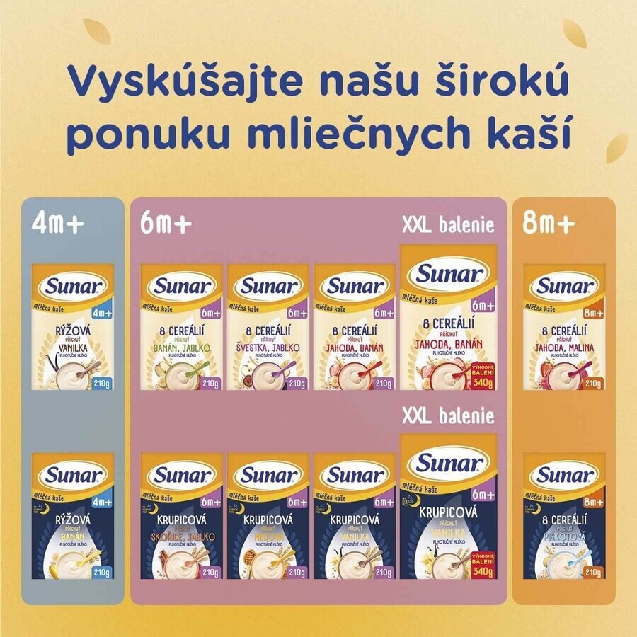 Sunar milk porridge with 8 cereals plum, apple 210 g