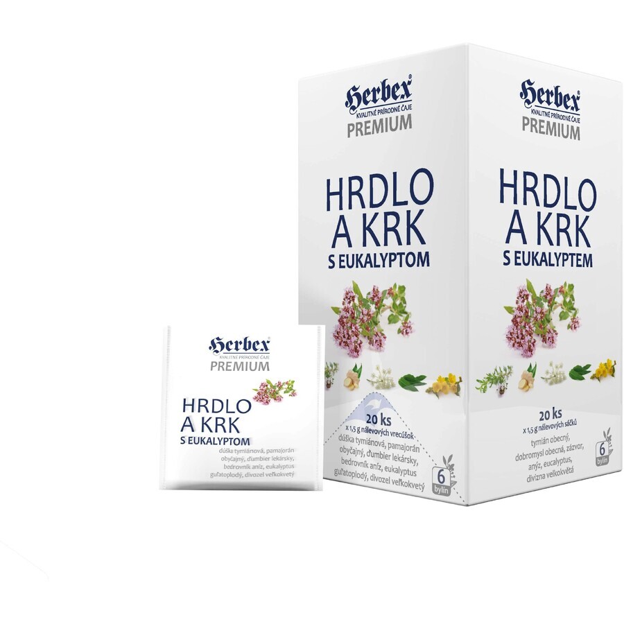 Herbex Premium Collo e Gola con bustine di eucalipto 20 x 1,5 g