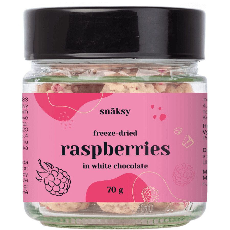 Snäksy Frambuesas liofilizadas en chocolate blanco 70 g