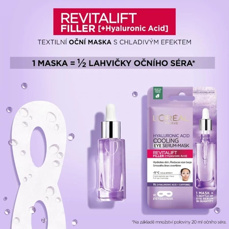 L'Oréal Paris Revitalift Filler Verkoelend Textiel Oogmasker 13 g