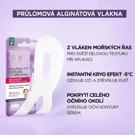 L'Oréal Paris Revitalift Filler Verkoelend Textiel Oogmasker 13 g