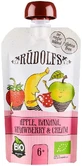 Rudolfs Organic Fruit snacks sin gluten Manzanas, plátanos, fresas con nata 110 g