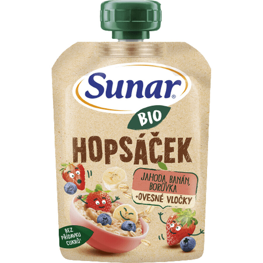 Sunar Organic fruit capsule Hopscotch strawberry, banana, blueberry and oatmeal 100 g