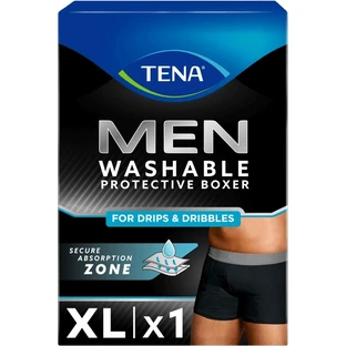 Tena wasbare herenslip zwarte boxerslip voor incontinentie XL
